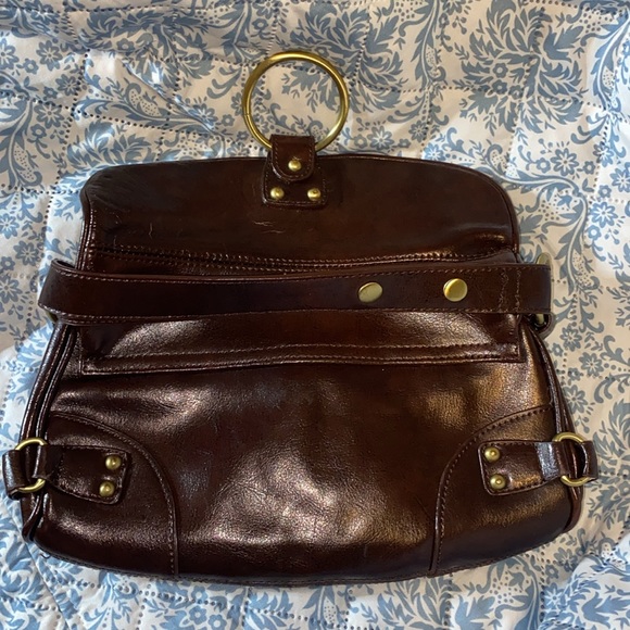 Vintage Nine West Genuine leather mini shoulder bag. Some separation on top fold - Picture 3 of 9